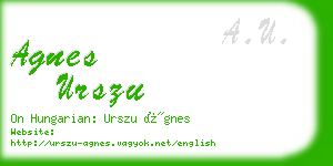 agnes urszu business card